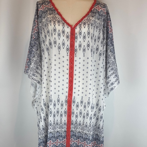 Cupshe Other - CUPSHE Boho Border Print Cover-Up with Coral Trim Size-Large